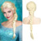 PORSMEER Elsa Prinzessin Cosplay Perücke für Frauen/Mädchen, Blonde Zöpfe Geflochten Haare charmant volles Haar lange Ersatz synthetische Perücken für Halloween Kostüm Karneval