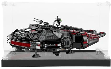 icuanuty Acryl Vitrine für Lego Dunkler Millennium Falke 75389/75394/42309/75257, Staubgeschützte Aufbewahrung und Organisation Vitrine für Lego Modell, Größe:50X40X20 cm (Nur Display Case)