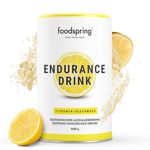foodspring – Endurance Drink Zitrone Elektrolyte Pulvermischung 400 Dose – Hydration Pulver für Sport, Ausdauer & Energie – Isotonisches getränkepulver mit Mineralien, Dextrose & Maltodextrin