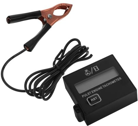 Tachometer Electric Chainsaw Rpm Meter Tool Inductive Hour Meter Small Engine Hour Meter Chainsaw Lcd Current Display Motorcycle Speedometer Rpm Gauge for Small Engines Abs Black OUNONA