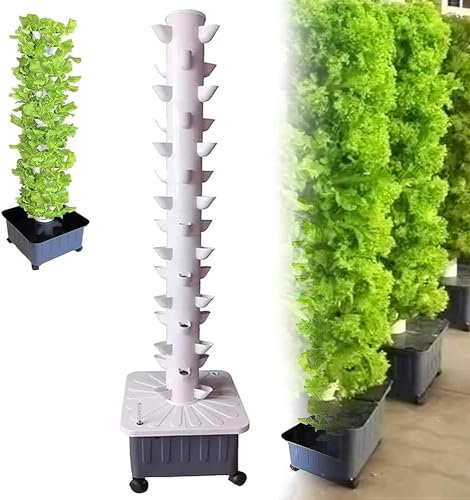 Torre idroponica, Torre del di Coltivazione idroponica da Giardino a 45 Fori, per Giardino di Erbe fresche, Frutta, Verdura, Torre di Piante, Serra Idroponica da Casa, Coltivazione Aeroponica