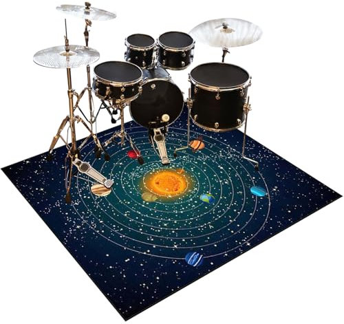 Tapis de Tambour Insonorisé 120 x 80 cm Antidérapant Acoustique pour Batterie électronique, Grosse Caisse, Caisse Claire Et Autres Jeux de Bases Moquette
