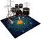 Tapis de Tambour Insonorisé, 120 x 80 cm Tapis pour Batterie Antidérapant Acoustique pour Kits de Batterie électronique Grosse Caisse Caisse Claire Et Autres Jeux de Bases Moquette Tapis Batterie