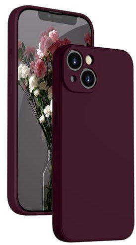 KPPIT Silikon Hülle für iPhone 13 Hülle,Handyhülle für iPhone 13 Ultra Dünn mit Microfiber,Kratzfeste Rundumschutz Schutzhülle für iPhone 13 Case 6.1'' Pflaumenfarbe