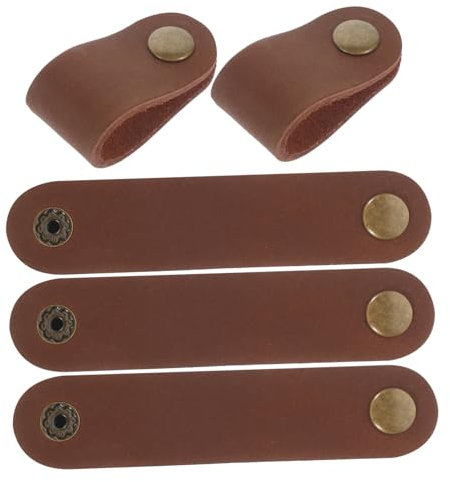 HOMOCONO 5 Stück Kabel Organizer Aus Rindsleder Wiederverwendbare Kabelbinder Für Usb Kabel Und Kopfhörer Kompakte Und Praktische Kabelaufwicklung Für Unterwegs Langlebige Kabelhalter