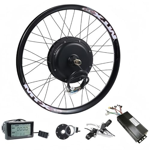 20-29In/700C Electric Bike Conversion Kit 1500W Electric Bicycle Hub Motor 48V Electric Bike Rear Drive Conversion Kit Motor with LCD Display Controller PAS Brake Lever 48V/1500W,29 in