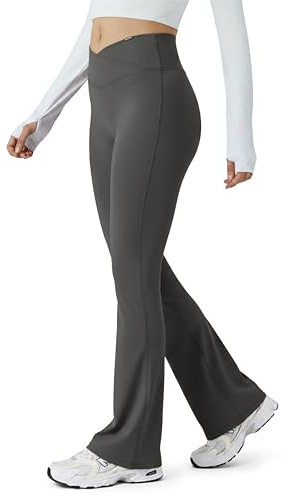 SMILODOX Leggings Damen SoftFeel Leonora, High Waist Schlaghose, Bootcut Yogahose, atmungsaktiv & schnelltrocknend, 4-Wege-Stretch, weiche Oberfläche – ideal für Yoga, Pilates & Stretching