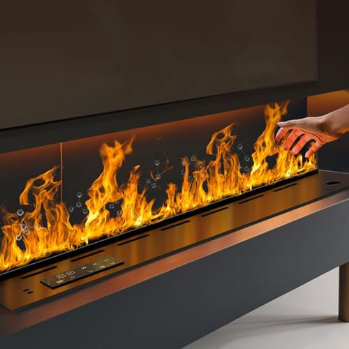 Chimenea de vapor de agua, chimenea eléctrica inteligente, llama de 9 colores, chimenea atomizadora 3D, regulador de intensidad, chimenea de vapor eléctrica,150cm/59in
