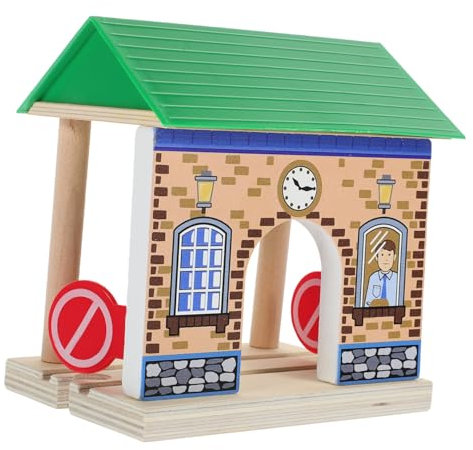 UPKOCH Holz Zugzubehör für Modelleisenbahn Bahnhofs Szenen Requisite aus Stabiler Holz und Kunststoffkombination Kreatives