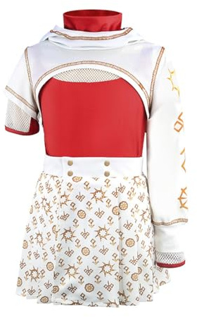 SharkBebe Girls Zombies 4 Cheerleader Costume High School Halloween Fancy Dress Skirt Kids Cosplay Pretend Outfit Party Suit