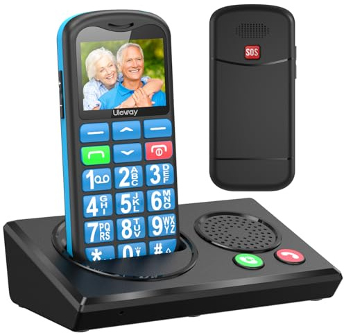 Tosaju 4G Seniorenhandy ohne Vertrag mit Bluetooth Ladestation Freisprechen Hohe Lautstärke Großtastenhandy für Senioren Einfach zu Bedienendes Basistelefon SOS Notruftaste Mobiltelefon