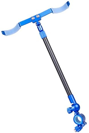 BRABOSTON Teleskop-Halter, abnehmbar, Angelzubehör, faltbar, für Knicklichter, Aluminiumhalterung, hält 2 Ruten