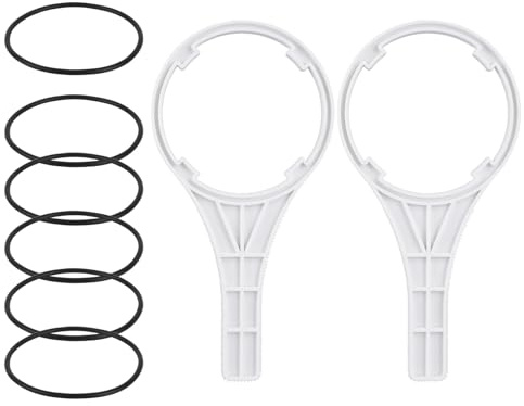 6pcs Water Filter O-Rings with 2pcs Wrench for Big Blue, 3.62 OD Rubber O Ring Seal Gasket for Reverse Osmosis Water Filter Housings Compatible with Big Blue Pentair Pentek Replacement Parts