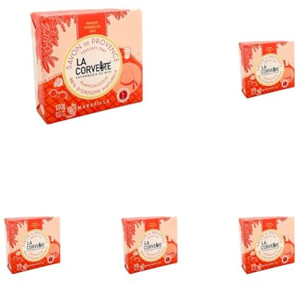 La Corvette – Sommerseife Grapefruit – 100 g – Provence Pflanzlich – Hergestellt in Marseille (Packung mit 5)
