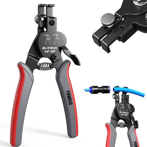 Air Line Disconnect Tool Push to Connect Fittings Pliers Quick Release Pneumatic Tubing Clamp for 1/4-3/8(6-10mm) Air Hoses Durable Carbon Steel with Comfortable Grip