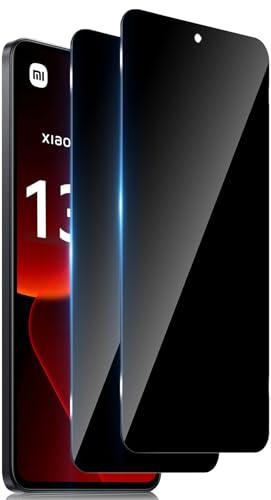 TuFun Privacidad de Protector Pantalla para Xiaomi 13T/13T Pro 5G 5G, [2 Piezas] Anti Espía Cristal Templado, 9H Dureza Antiarañazos, Ultra Resistente, Antiespia Vidrio Templao