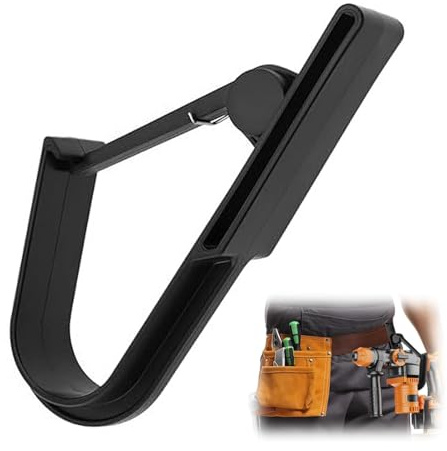 Scaffold Universal Tool Hook with Wide Belt Loop, Heavy Duty Drill Holder with Non-Slip Rubber Lining for Most Drills and Impact Drivers