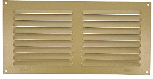 Amig - Griglia rettangolare in alluminio | Griglie di ventilazione per presa d'aria | Ideale per soffitto cucina e bagno | Misure 150 x 300 mm | Colore oro
