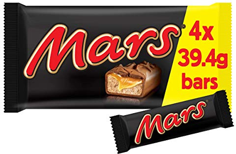 Mars Chocolate 4 Bars Multipack | The Classic Caramel & Nougat Chocolate Bar for Work Breaks, On-the-Go Snacking & Afternoon Energy Boost