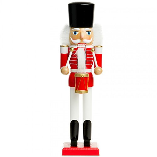 Sikora NK-A Deko Nussknacker Figur aus Holz Verschiedene Motive 2 Größen, Farbe/Modell:A01 rot - Trommler, Größe:Höhe ca. 28 cm
