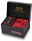 Massi Morino Krawatte Paisley Rot mit Einstecktuch Set Herren inkl. Manschettenknöpfe, Krawattennadel und Geschenkbox - Männer Krawattenset