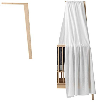 Leander Himmelgestell - Eiche für Linea Babybett und Luna Babybett + Himmel in der Farbe weiß (OHNE BABYBETT!)