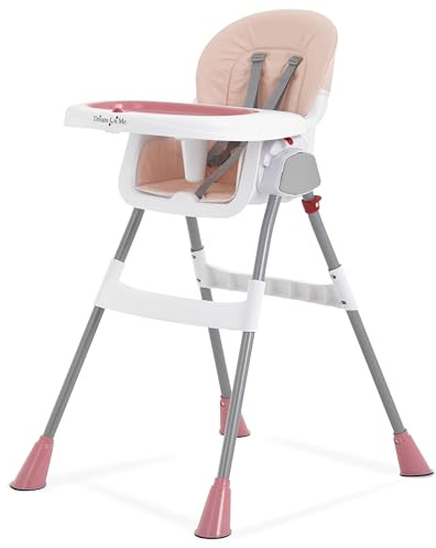 Dream On Me TableTalk 2-in-1 Convertible High Chair, 5-Point Harness, Pink