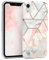 EAZY CASE Handyhülle Silikon mit Kameraschutz kompatibel mit iPhone XR, im Marmor Design, Marmor Motiv Hülle, Ultra dünn, Slimcover, Silikonhülle, Backcover, Rosé-Gold