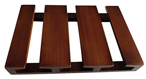 ACXZ Soporte de Madera para Colgante Copas de Vino, Colgador Soportes para Copas Debajo del gabinete 3/4/5 Filas, Soporte de Organizador de Cocina Vintage, Color Nogal (Longitud 36/47/58 cm)