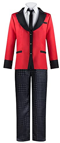 UPUPCOS Japanese Anime Kakegurui Suzui Ryota Cosplay Costume Men Boy Red School Uniform Pants Halloween Outfits