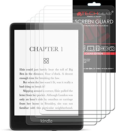 TECHGEAR 5 Stück Schutzfolie für Amazon Kindle Paperwhite 5 / Paperwhite Signature/Paperwhite Kids 6,8 (2021/11. Generation) Folie, Full Screen Protector Ultra Klare Displayschutzfolie
