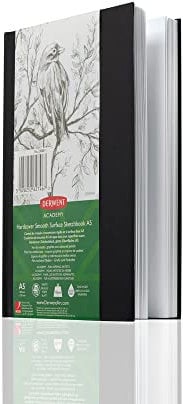 Derwent Academy Notizbuch/Skizzenbuch A5, Fester Einband, 128 Blatt 135 g/m² Papier, Perforierte Ränder, Ideal zum Zeichnen, Skizzieren und Ausmalen, Premium Qualität, 2306011