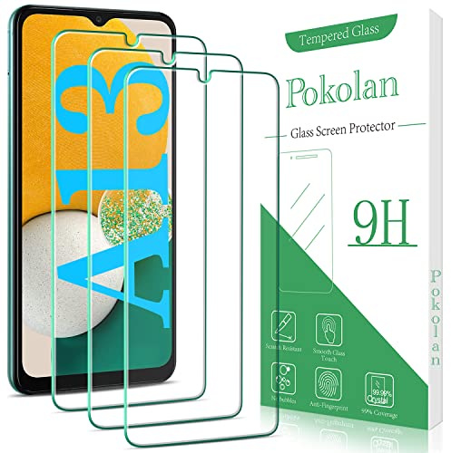 Pokolan Lot de 3 Verre Trempé pour Samsung Galaxy A13 5G | Film Protection écran, 0.33mm Ultra Trasparente, Dureté 9H, Anti Rayures, Sans Bulles, Facile à Installer