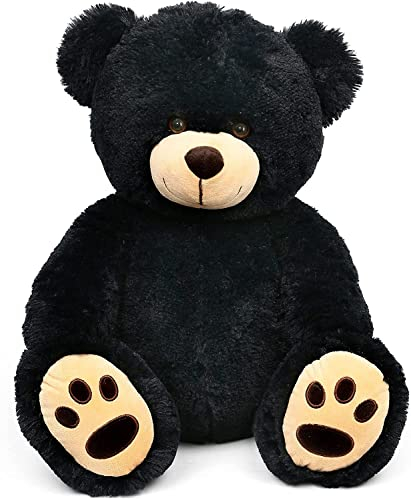 LotFancy Teddybär Kuscheltier 50cm, Plüschtier Stofftier Teddy, Süßes Geschenk für Kinder Mädchen Freundin, Geburtstag, Valentinstag, Weihnachten, Schwarz