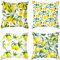 Ayoiow 4er Set Outdoor Kissen 50x50cm, Polyester Zierkissenbezüge Kissenbezüge Deko 20x20 Inch Couchkissen Bezug Kissenbezug Dekokissen Zitronen Muster