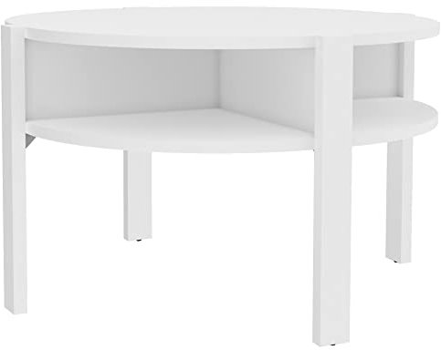 Newroom Couchtisch Weiß Wohnzimmertisch Modern - 74,4x45,5x74,4 cm (BxHxT) - Sofatisch Ablagetisch Tisch - [Adora.one] Wohnzimmer Wohnstube Büro