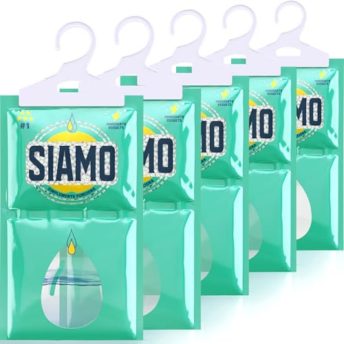 Luftentfeuchter Ohne Strom Hängen 5 Pack Set Gegen Feuchtigkeit Schimmel Kondenswasser Absorber für Fenster Schrank Kleiderschrank Entfeuchter Beutel Luftfeuchtigkeit Entferner Moisture Stopper