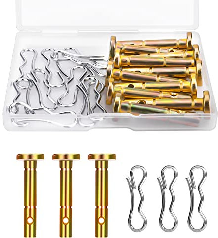 10 Stück Scherenstifte für Schneefräse und 10 Stück Splinte Ersatzteile für 738-04124 und 714-04040 Schneefräse kompatibel mit MTD Craftsman Cub Cadet Troy Bilt