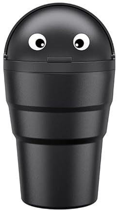 ISAKEN Basura Coche con Tapa, Bote de Basura para Coche, Bote de Basura Portátil para Automóvil, Papelera de Coche Apto Para Coches, Casas, Oficinas, Exteriores, Camping