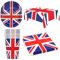Union Jack Party Tableware Set - Perfect for Royal Family Party with 10 Cups, 10 Plates, 25 Napkins, 1 Table Cover, Bunting & More - Street Party Supplies (46pcs)
