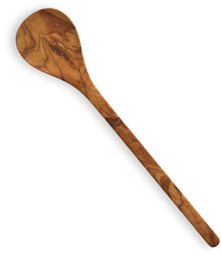 The Live Edge - Cuchara de madera de olivo hecha a mano con mango largo de 30,5 cm | Cuchara de madera grande para cocina utensilios de cocina | Cucharas de madera antiadherentes