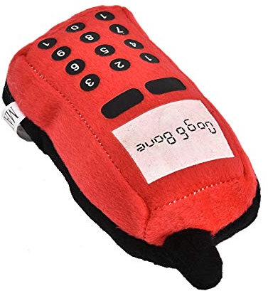 KIMISS Hunde-Handy-Spielzeug, Plüsch, Beißring, Zahnen, Klingendes Interaktives Kauspielzeug (Rosa) (Rot)