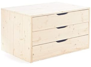ITALFROM Packung mit 2 Stück, Fichte, 3 Schubladen, 45 x 75 x 50 cm