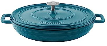 Sallys 'Samira' Deluxe Gusseisentopf - Robustes und Hochwertiges Kochjuwel für Perfektes Garen - für 2,2 Liter Inhalt, für alle Herdarten und ofenfest bis zu 250 Grad (Petrol)