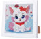 5D DIY Diamond Painting Kinder Mit Holzrahmen,Katze Diamond Painting Set Full Mosaikherstellung für Kinder Mädchen, Erwachsene, Diamant Painting Bilder Arts Craft für Home Wand Decor 18x18 cm
