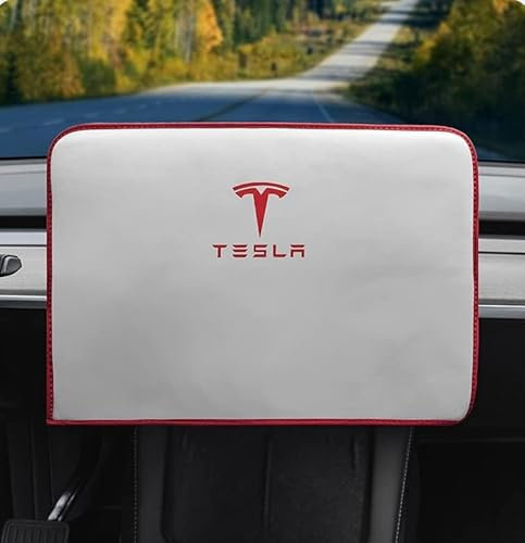 GRFIT Housse de Protection d'écran de Voiture, pour Tesla Model 3/Y Display Screen Protector Sun Shade Protect Case Accessoires,White