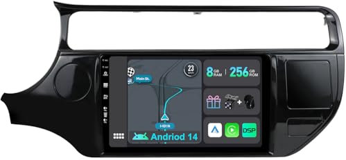 YUNTX [8GB+256GB] Android 14 Autoradio für Kia Rio 4 K3 (2011-2017)-[Integriertes CarPlay/Android Auto/DSP/GPS]-9” IPS Touch Screen-CAM+MIC-DAB/Mirror Link/Bluetooth 5.0/AHD/360 Kamera/WiFi/USB/4G