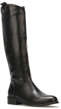 La Modeuse - Stivali da equitazione in Simili con Linguetta laterale esterna, Nero , 37 EU