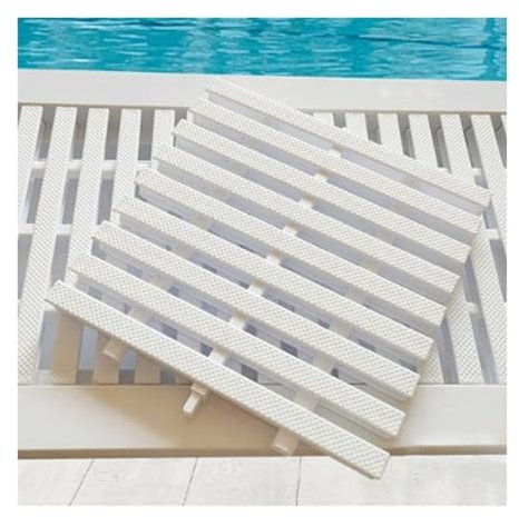 LXBAMKEA Grille De Caillebotis Drainage Piscine, Résistance UV Couvercle Grille De Drainage ABS, Allées Patios Terrasses De Piscine Épissage Grille d'eau en Plastique,(25x100CM/9.85x39.38in,14PCS)