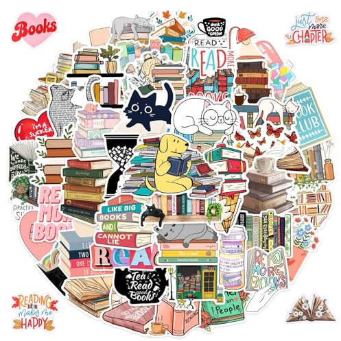 150 Stück Buchaufkleber, Wasserdichte Graffiti Vinyl Aufkleber, Inspirierende Leseaufkleber mit positiven Worten Buchliebhaber Geschenke für Schüler,Lehrer,Wasserflasche,Laptop,Sammelalbum, Tagebuch